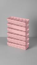 Cesto Organizador Colmeia 5 Divisórias Rosa 6 unid Cesto Organizador Colmeia 5 Divisórias Rosa 6 unid