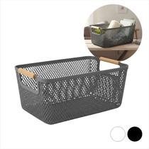 Cesto Organizador Com Alça Madeira Bambu Caixa Decorativo Multiuso Plástico Para Banheiro Cozinha e Armazenamento Leve Cesto Organizador Com Alça Madeira Bambu Caixa Decorativo Multiuso Plástico Para Banheiro Cozinha e Armazenamento Leve