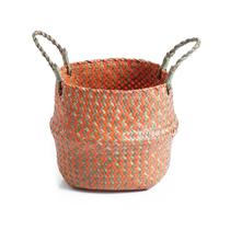 cesto organizador com alças 27cm palha seagrass duo - Oikos