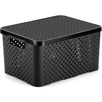 Cesto Organizador com Tampa 16L - PRETO