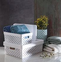 Cesto Organizador Com Tampa - 29 x 12 x 19 cm