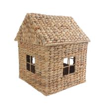 cesto organizador com tampa 30cm casinha de fibra natural multiuso - Oikos cesto organizador com tampa 30cm casinha de fibra natural multiuso - Oikos