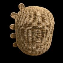 cesto organizador com tampa infantil 30cm dinossauro de corda - Oikos