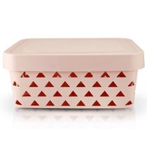 Cesto Organizador com Tampa Linha Loft - M Rosa Cesto Organizador com Tampa Linha Loft - M Rosa