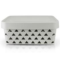 Cesto Organizador Com Tampa M Cinza