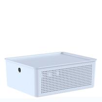 Cesto Organizador com Tampa Ou Flow Branco 34X27X13CM