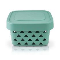 Cesto Organizador Com Tampa (P) Turquesa Cesto Organizador Com Tampa (P) Turquesa