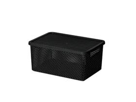 Cesto Organizador Com Tampa Preto 27X19X12 Cm Linea