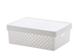 Cesto Organizador com Tampa Quadratta Branco 39x29x14cm