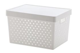 Cesto Organizador com Tampa Quadratta Branco 39x29x24cm Cesto Organizador com Tampa Quadratta Branco 39x29x24cm