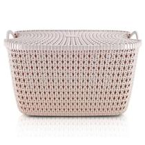 Cesto Organizador Com Tampa Rattan Jacki Design - G