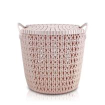 Cesto Organizador com Tampa Rattan Jacki Design - P Rosa