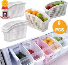 Cesto Organizador Cozinha Geladeira Armário Kit C/6 Peças