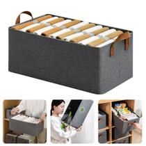 Cesto Organizador De Armário Gaveta Guarda Roupa Decorativo Com Alça Tecido Retangular Closet Lavável Caixa Multifuncional Cesto Organizador De Armário Gaveta Guarda Roupa Decorativo Com Alça Tecido Retangular Closet Lavável Caixa Multifuncional
