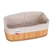 Cesto Organizador de Bambu com Forro 26 x 17 x 10 cm - Zein