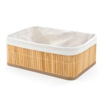 Cesto Organizador De Bambu Dobrável Multiuso Com Forro Maior