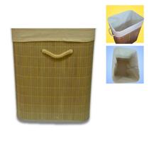 Cesto Organizador De Bambu E Tecido Tamanho Grande Sem Tampa