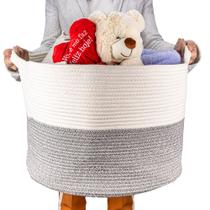 Cesto Organizador De Corda Algodão Para Sala Artiko Decor+ Grande Com Alças 33x50