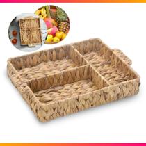 Cesto Organizador de Fibra Natura Seagrass Alça Cor Palha - Paramount