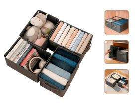 Cesto Organizador De Guarda Roupa Gavetas Closet Tecido Dobrável e Lavável Multiuso Cesto Organizador De Guarda Roupa Gavetas Closet Tecido Dobrável e Lavável Multiuso