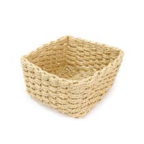 Cesto Organizador de Palha Decorativo Quadrado Médio
