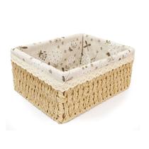 Cesto Organizador de Palha Decorativo Retangular Grande