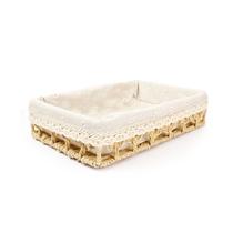 Cesto Organizador de Palha Decorativo Retangular Médio