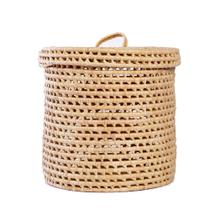 Cesto Organizador De Palha Natural Com Tampa 30x30x30 Cesto Organizador De Palha Natural Com Tampa 30x30x30