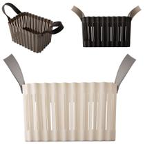 Cesto Organizador De Plástico Retangular Vazado Com Alça 19,5x14x11,5cm