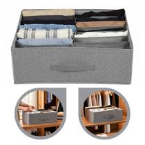 Cesto Organizador De Roupas Multiuso Dobrável Closet Armário Cinza