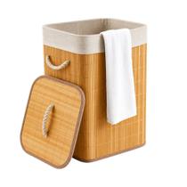 Cesto Organizador de Roupas Sujas Bambu 60L Quarto Closet Lavanderia Cesto Organizador de Roupas Sujas Bambu 60L Quarto Closet Lavanderia