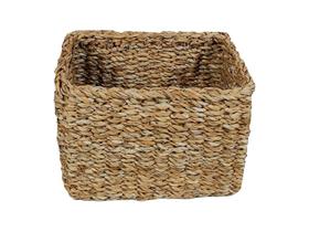 Cesto Organizador Decoração Escritório Estante Fibra Natural Retangular Multiuso Organizador