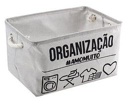 Cesto Organizador Dobrável 40x26cm Organização Amo Muito Cesto Organizador Dobrável 40x26cm Organização Amo Muito