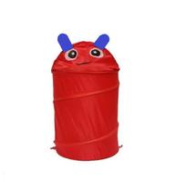 Cesto Organizador Dobrável De Nylon Liso Com Tampa Bichinhos 44x35cm