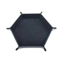 Cesto Organizador Dobrável Hexagonal De Couro PU Aveludado Para Dados E Jogos - Suporte De Mesa Cesto Organizador Dobrável Hexagonal De Couro PU Aveludado Para Dados E Jogos - Suporte De Mesa