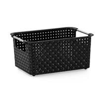 Cesto Organizador em Rattan Preto 01 Cesto Organizador em Rattan Preto 01