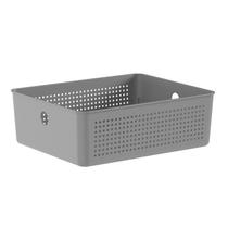 Cesto Organizador Empilhável Multiuso Chumbo Flow 27x21cm Ou