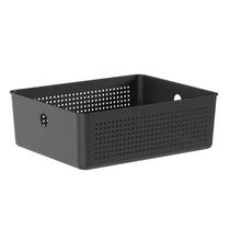 Cesto Organizador Empilhável Multiuso Preto Flow 27x21cm Ou