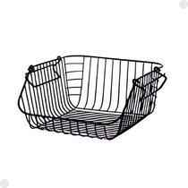 Cesto Organizador Empilhável Preto 30cm x 31cm x 13cm Mor