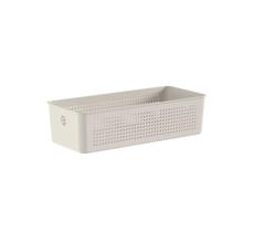 Cesto Organizador Flow em Plástico Bege 34x15x9cm - Ou Cesto Organizador Flow em Plástico Bege 34x15x9cm - Ou
