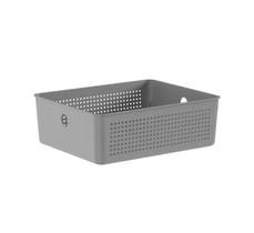 Cesto Organizador Flow em Plástico Chumbo 27x22x9cm - Ou Cesto Organizador Flow em Plástico Chumbo 27x22x9cm - Ou