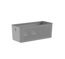 Cesto Organizador Flow em Plástico Chumbo 34x15x13cm - Ou