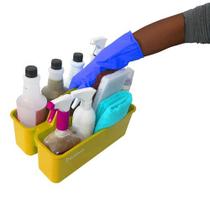Cesto Organizador Funcional De Produto De Limpeza Bralimpia Amarelo