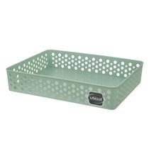 Cesto Organizador Grande 34 x 26 x 6,5 Cestinho Caixa Gaveta Organizadora Multiuso Rattan