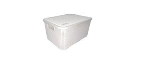 Cesto organizador grande branco rattan nitron