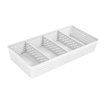 Cesto Organizador Grande com 3 Divisórias Removíveis 34x17x5,6 Caixa Cesta Organizadora Cestinho Colméia Lummar - Cesto Organizador Grande com 3 Divisórias Removíveis 34x17x5,6 Caixa Cesta Organizadora Cestinho Colméia Lummar -