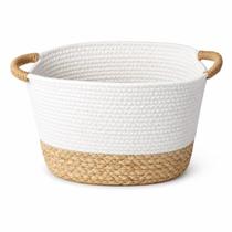 Cesto Organizador Grande Fibra Natural C/ Algodão 33x50 CM