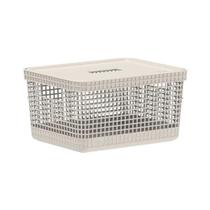 Cesto Organizador Grid 8L Tampa Bambu Bege CG250BGF - Ou Cesto Organizador Grid 8L Tampa Bambu Bege CG250BGF - Ou