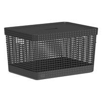 Cesto Organizador Grid com Tampa 20L Preto CG350PTF - Ou