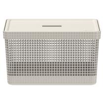 Cesto Organizador Grid OU com Tampa 20 Litros Bege Cesto Organizador Grid OU com Tampa 20 Litros Bege